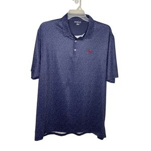 Perlis Mens XL Blue Crawfish Performance Polo Shirt Short Sleeve Wicking